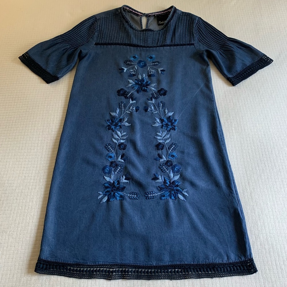 Nanette Lepore chambray embroidered dress